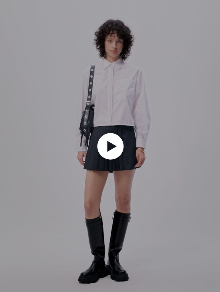 Camicia corta decorata con perline