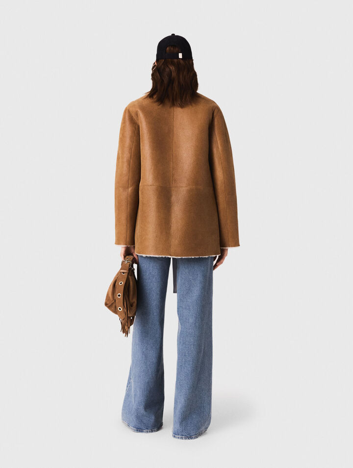 Cappotto reversibile in pelle
