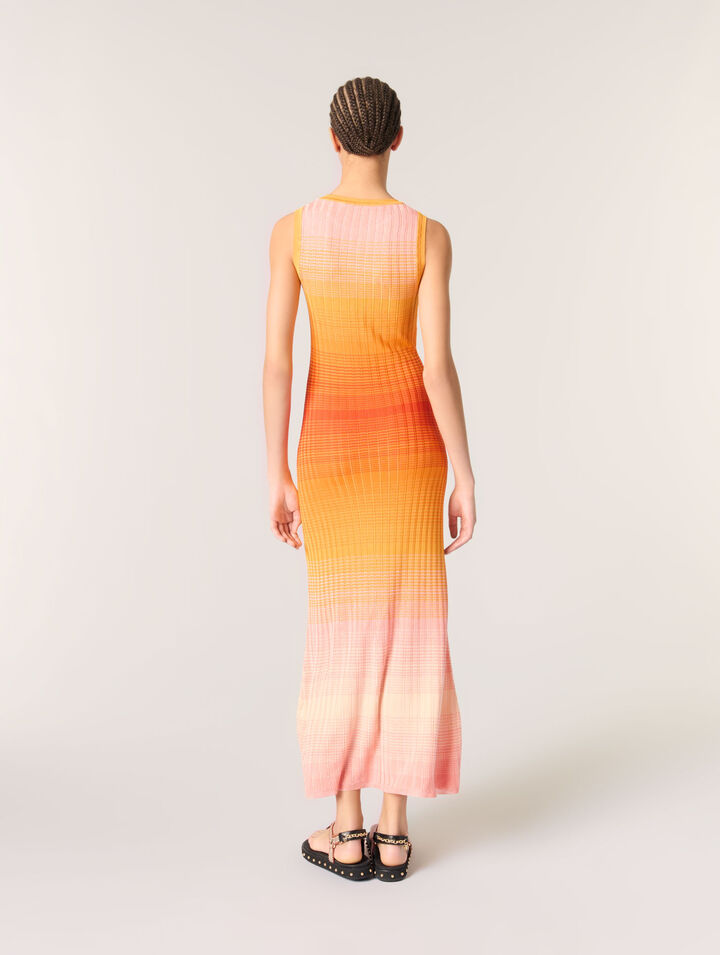 Abito lungo in maglia tie&dye