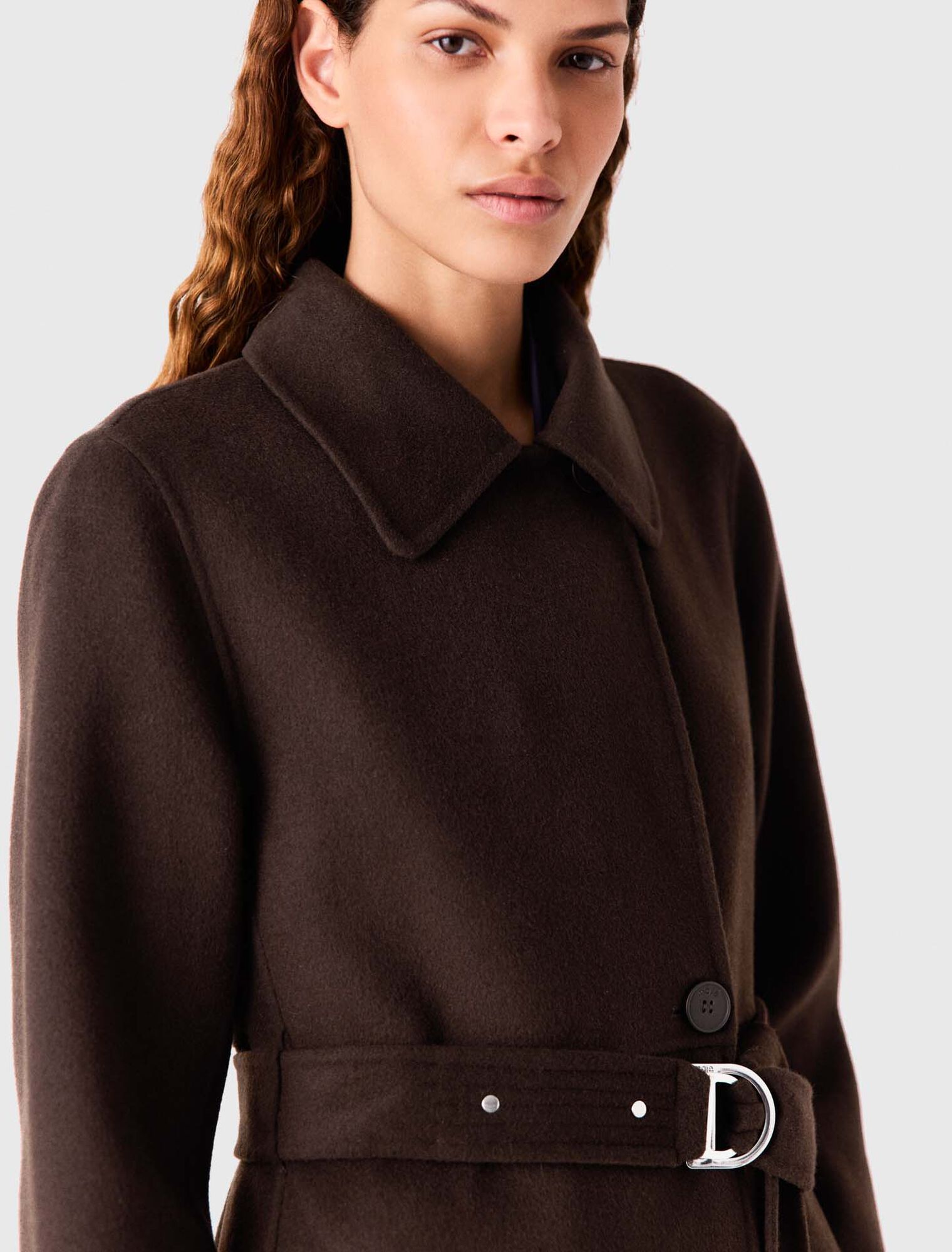 Cappotto lungo collo ecopelliccia