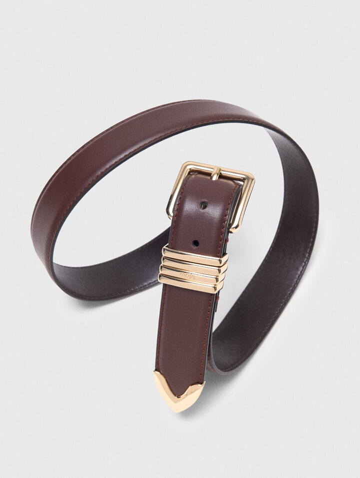 Cintura in pelle liscia