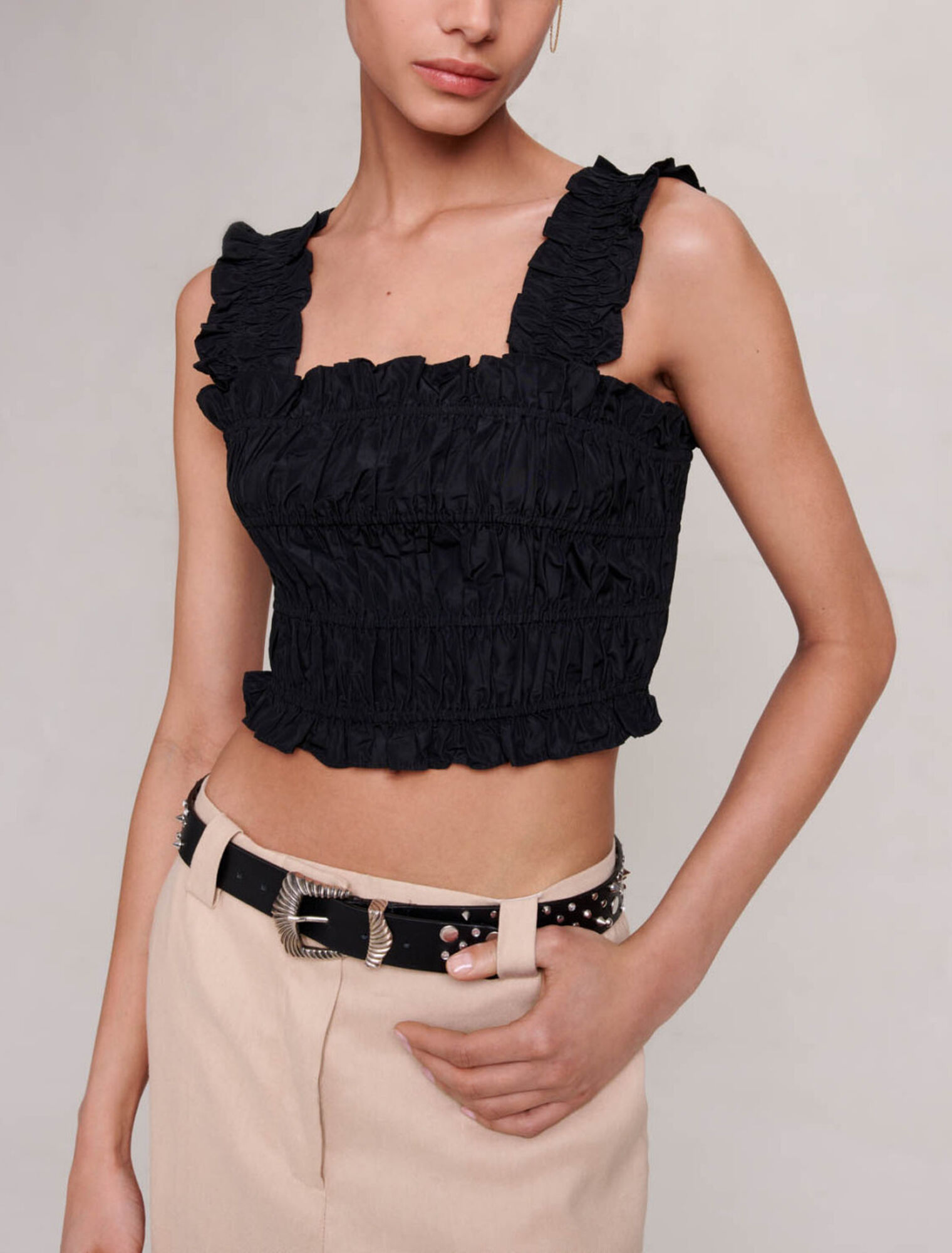 Crop top con punto smock