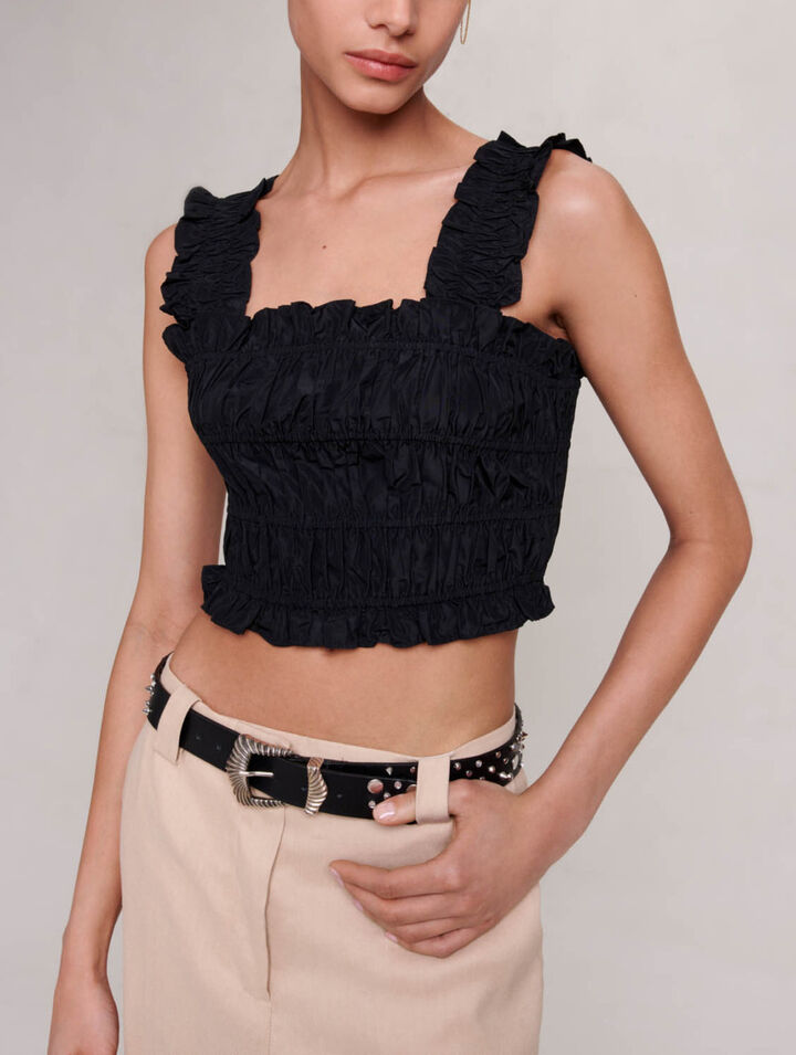 Crop top con punto smock
