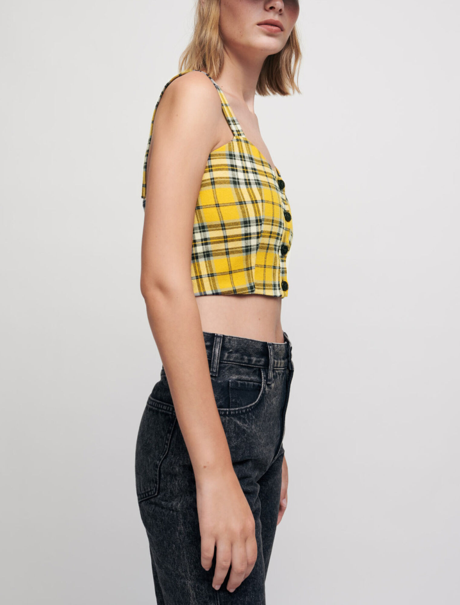 Top a quadri tartan
