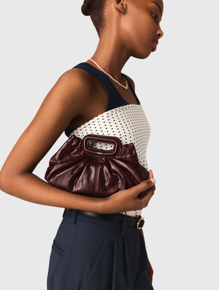 Mini clutch in pelle craquel&eacute;