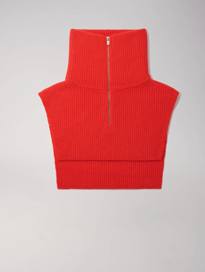 Collo con zip in lana e cashmere