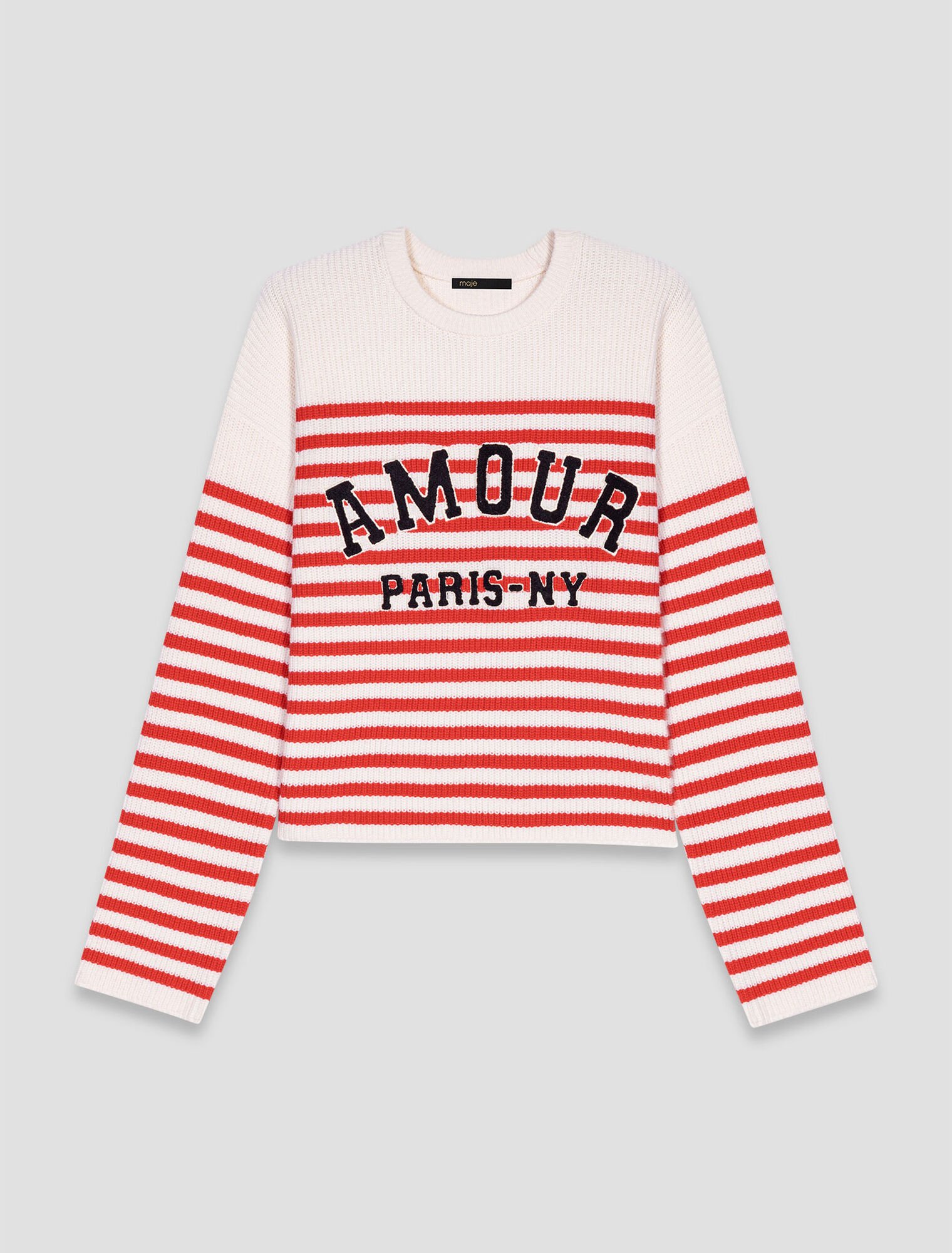 Maglione a righe in maglia a coste