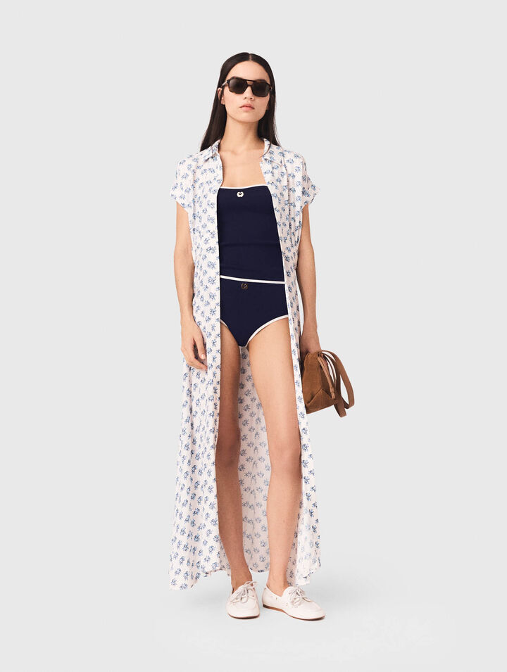 Abito lungo con stampa jacquard