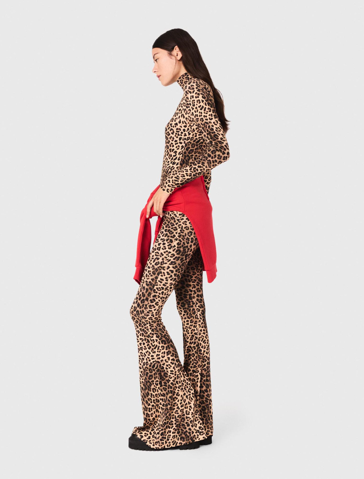 Leggings svasati stampa leopardo