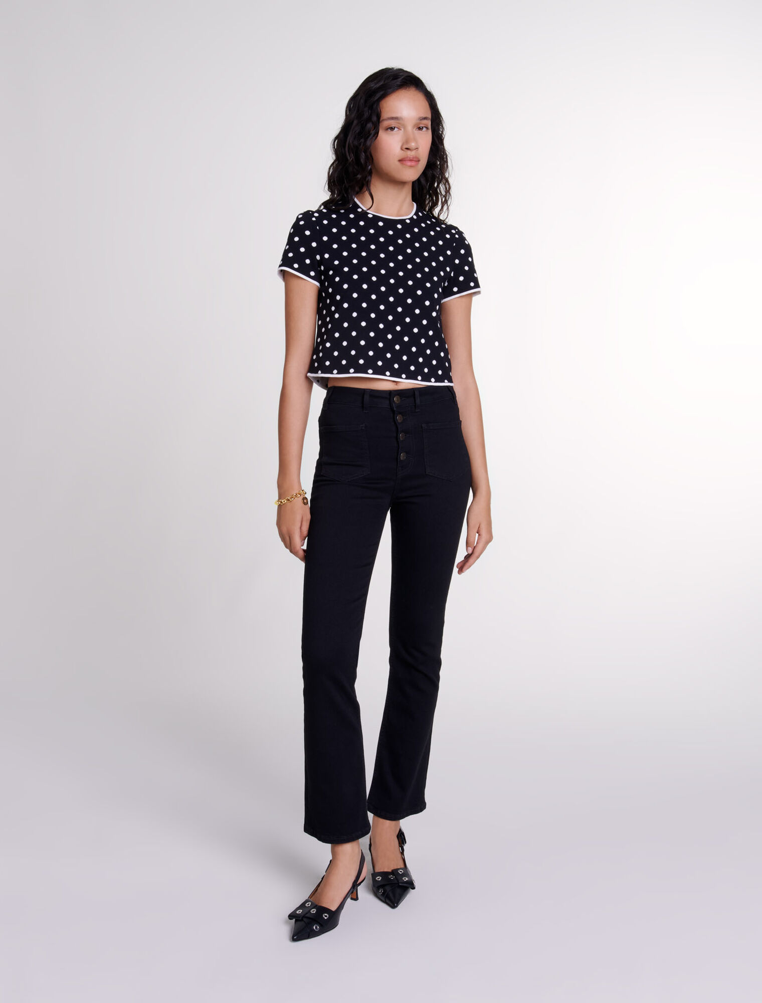 Top in maglia jacquard 