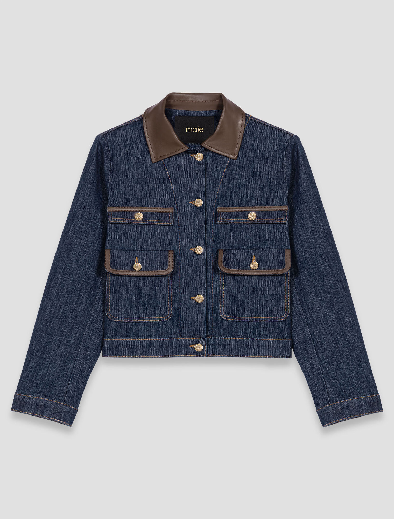 Giacca in denim con colletto finto