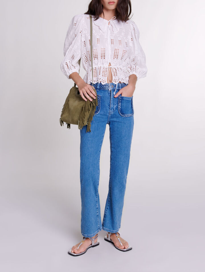 Jeans con dettagli intrecciati
