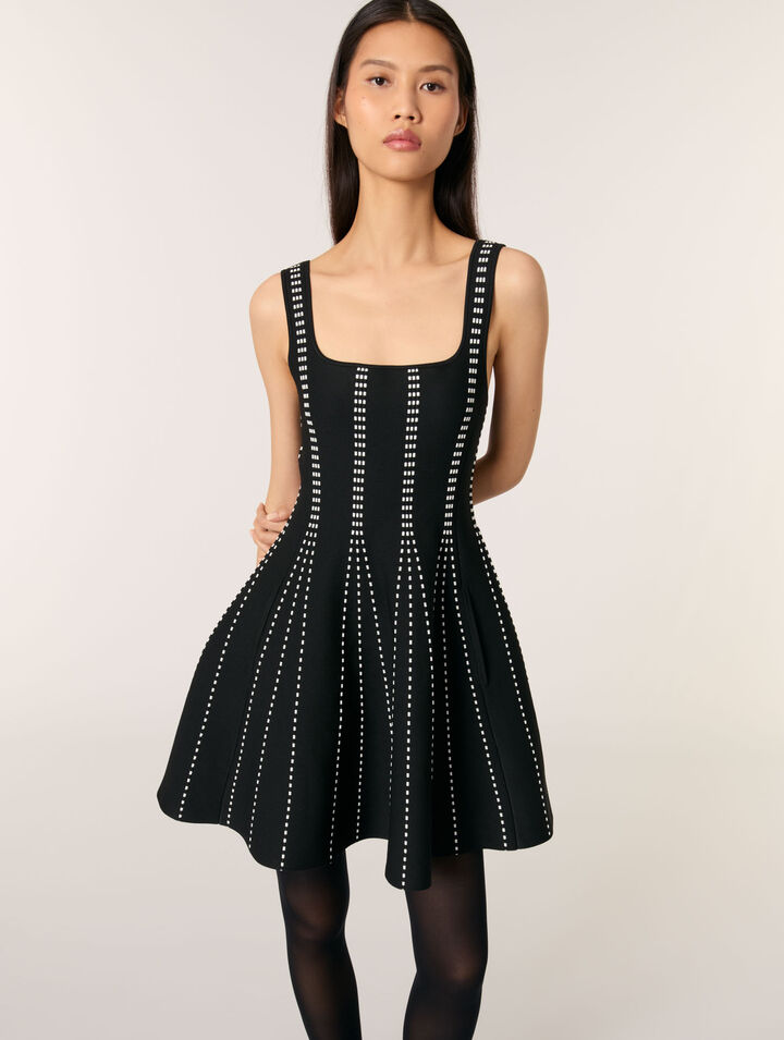 Abito corto in maglia jacquard