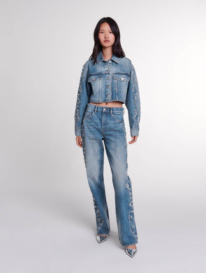 Giacca in denim ricamato 