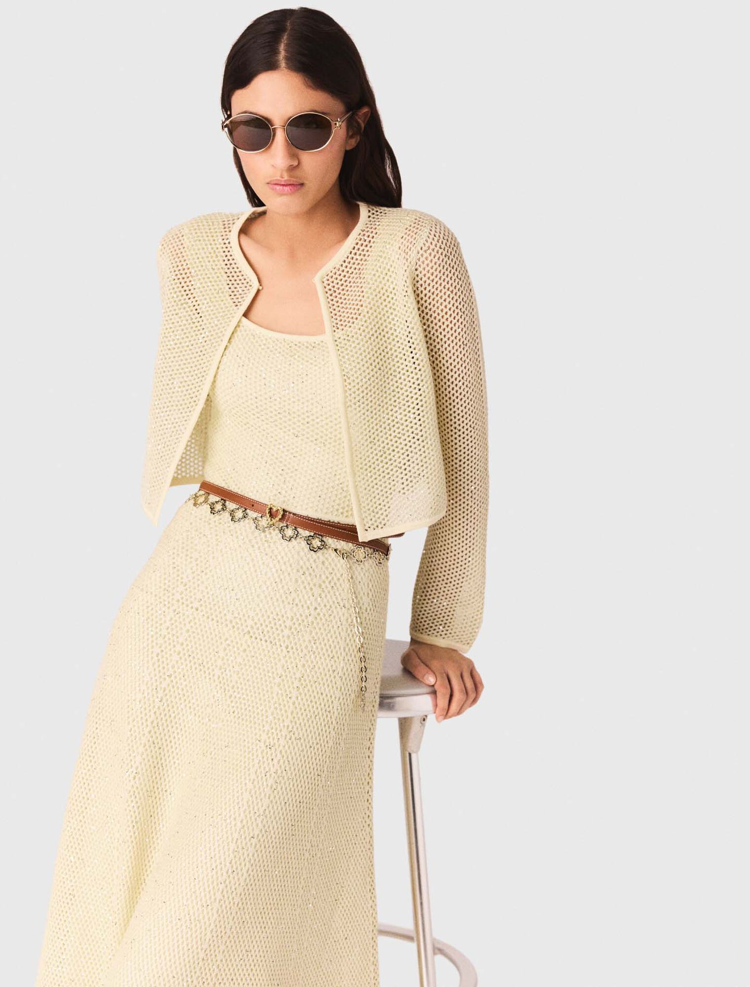 Cardigan in maglia glitterata