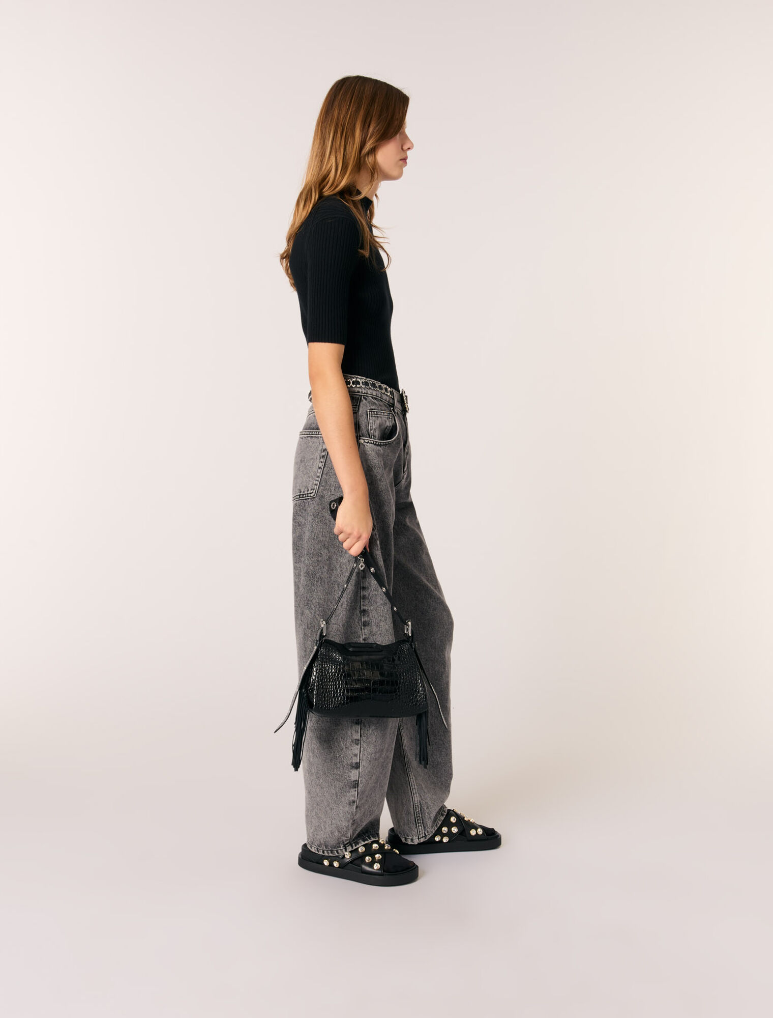 Top in maglia a coste
