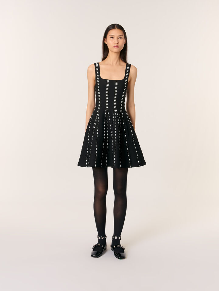 Abito corto in maglia jacquard