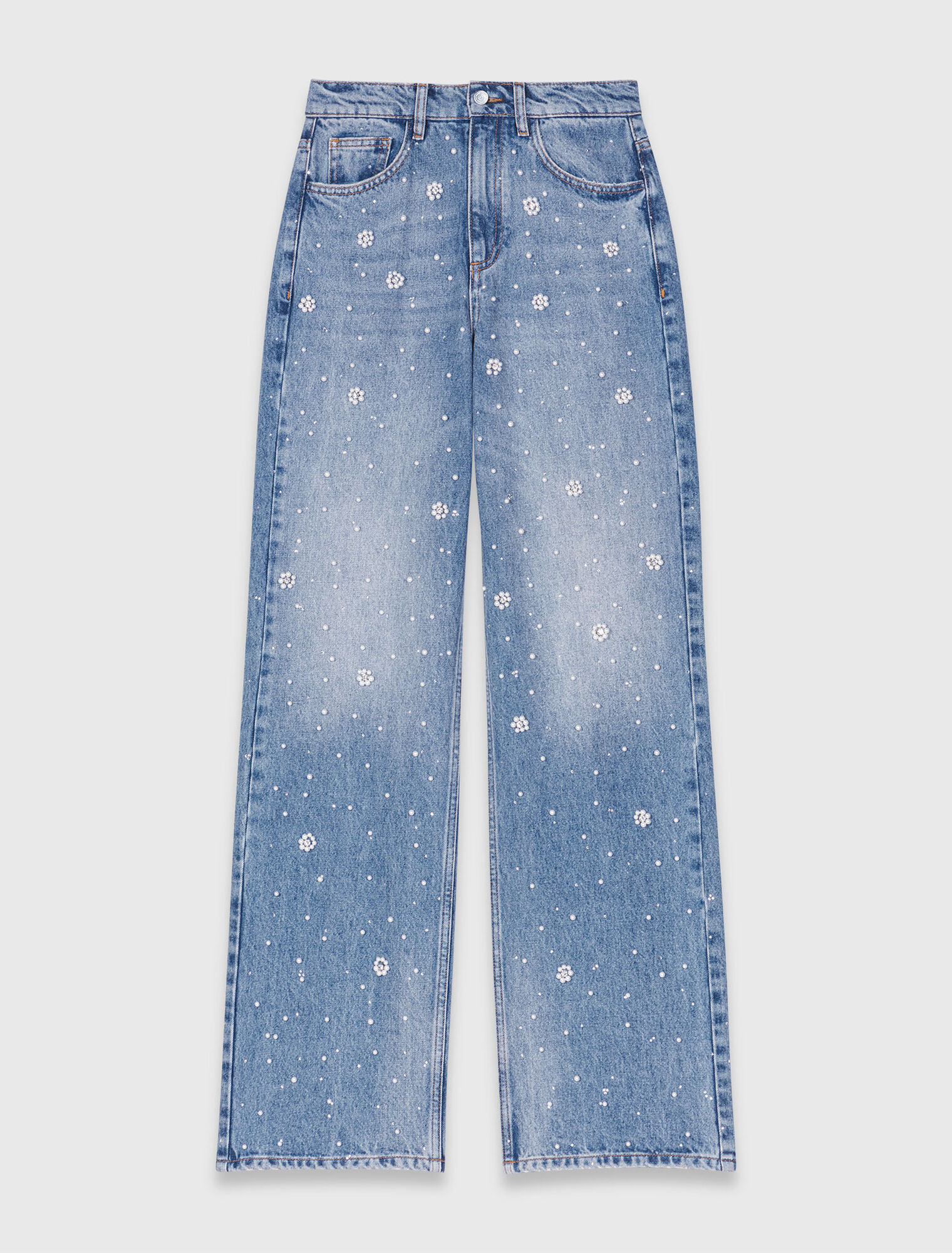 Jeans larghi ricamati