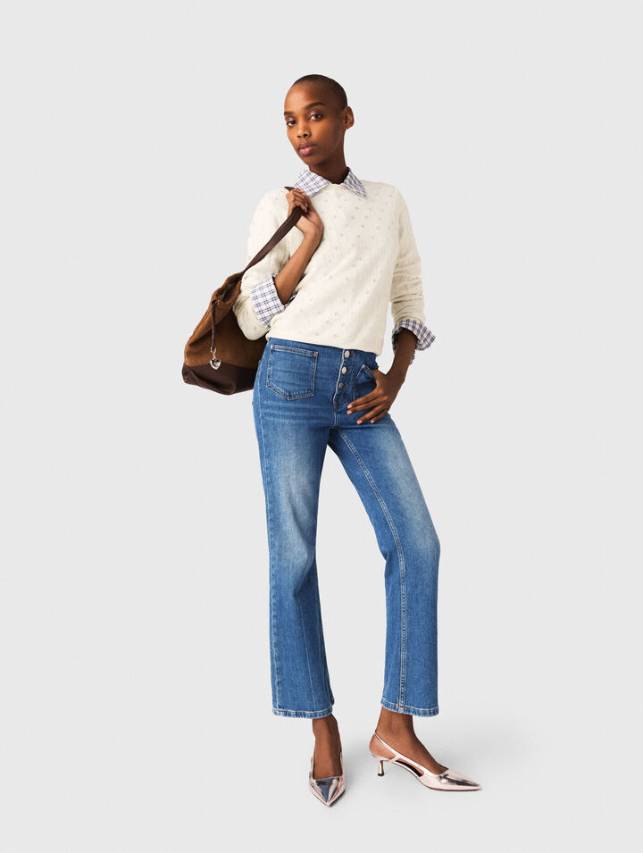 Jeans in denim con tasche