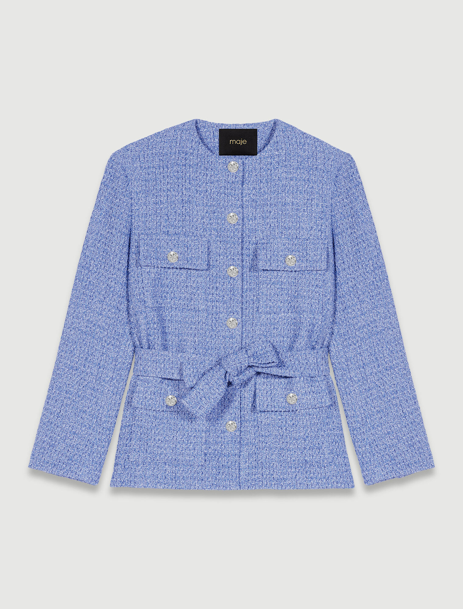 Giacca con cintura in tweed