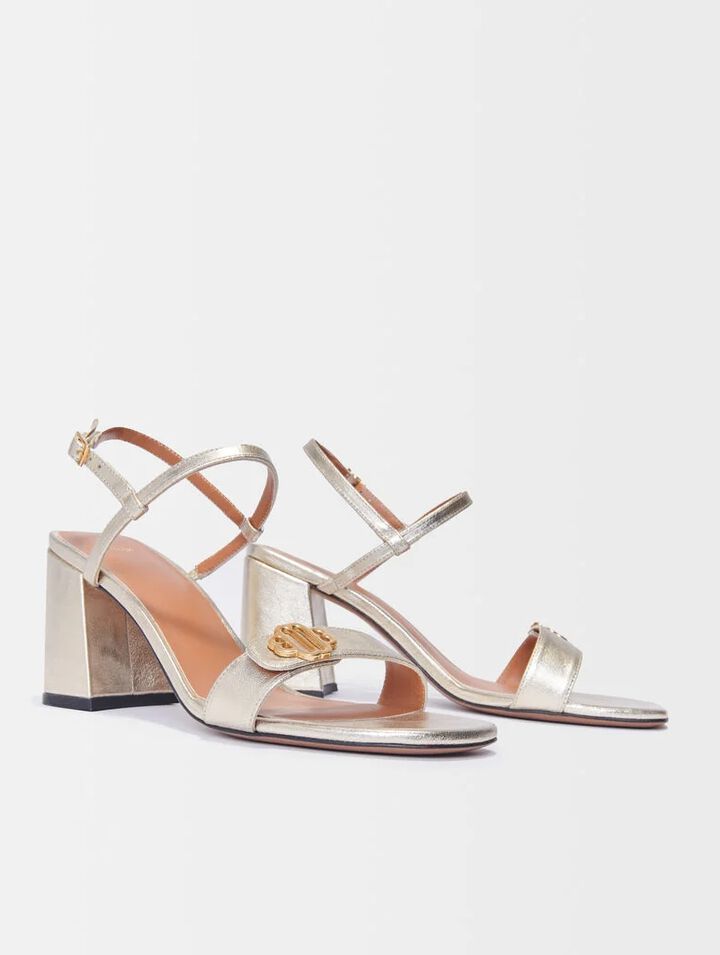 Sandali in pelle metallizzata