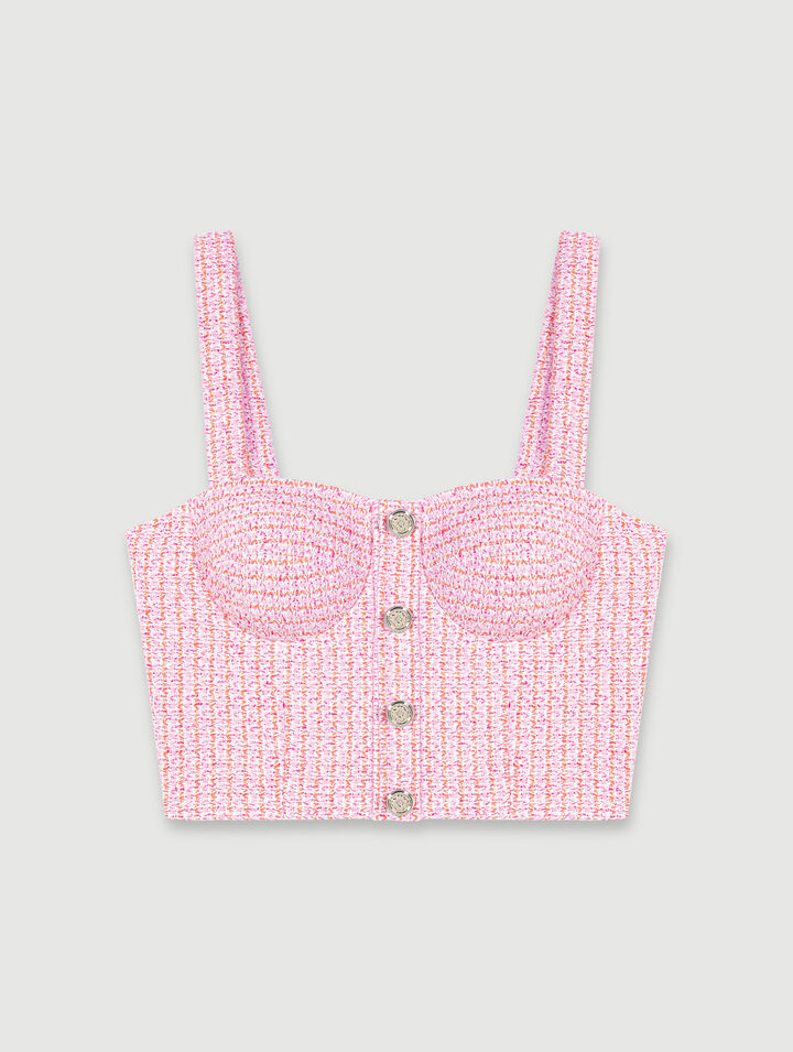 Crop top in tweed