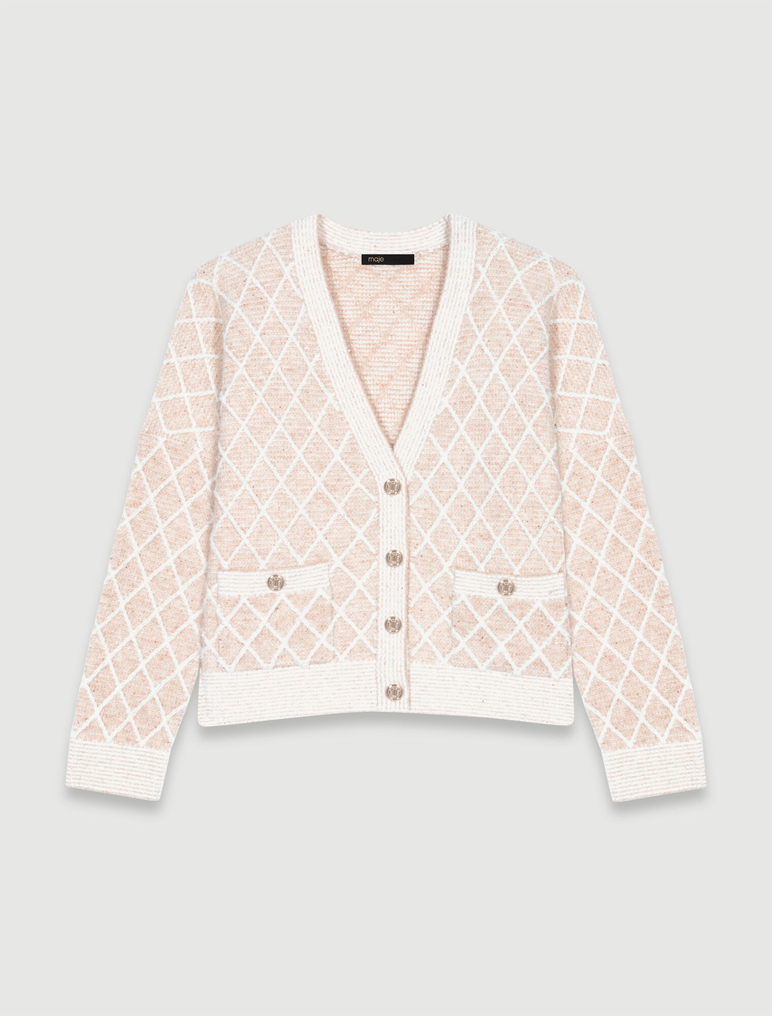 Cardigan in maglia a scacchi