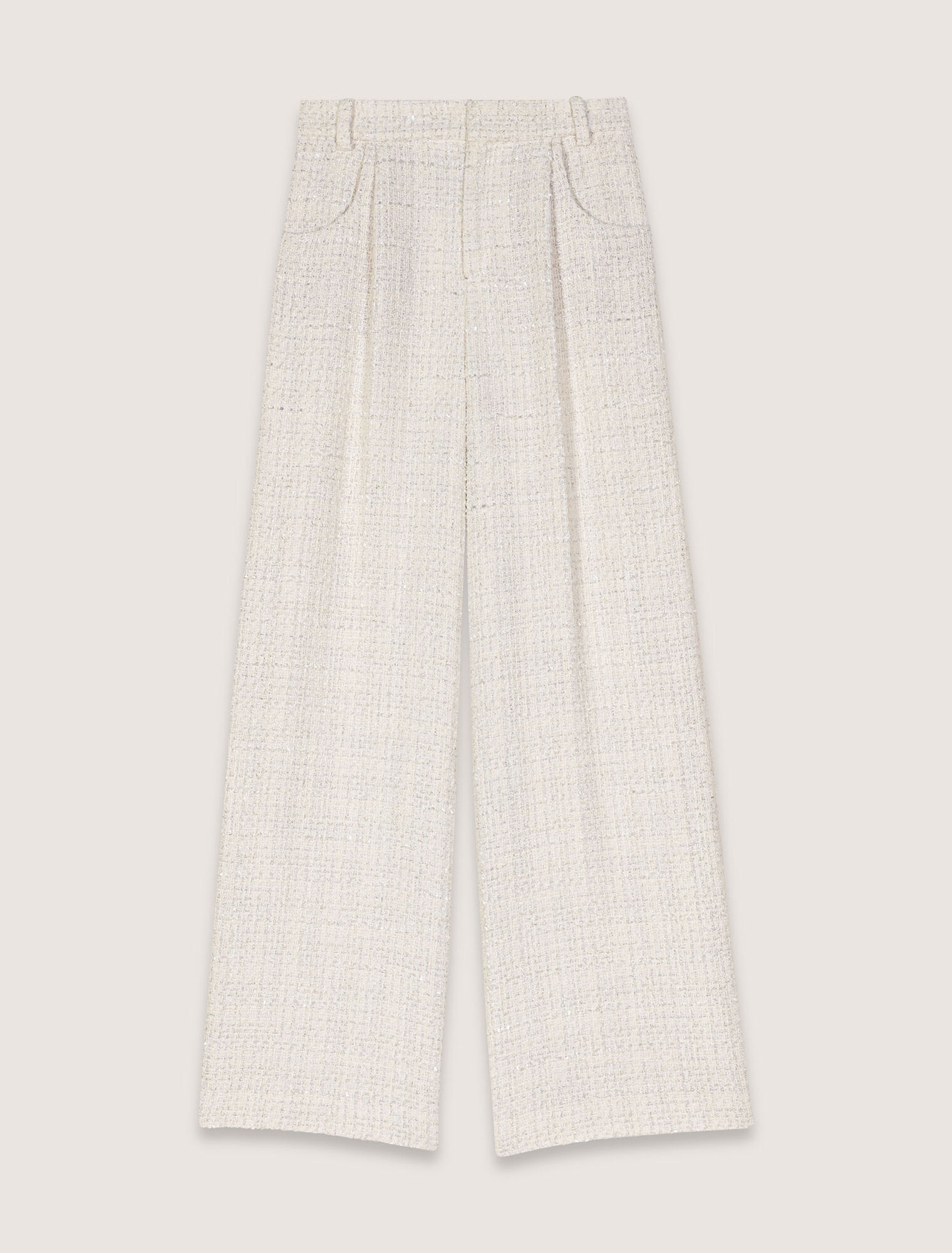 Pantaloni larghi in tweed