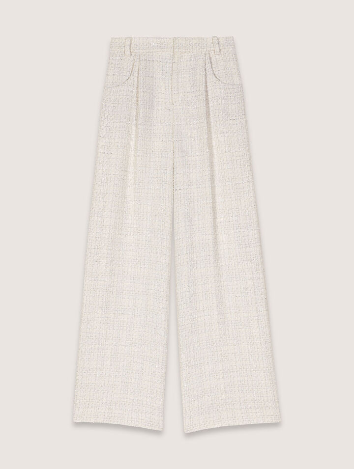 Pantaloni larghi in tweed