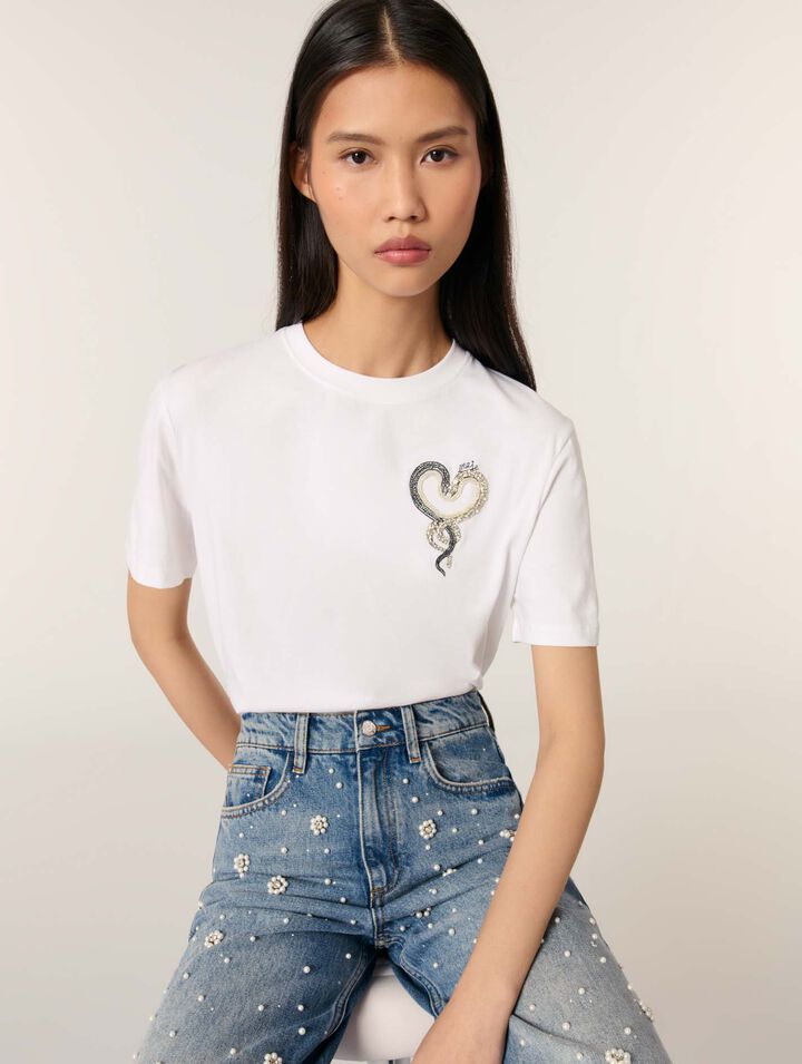 T-shirt con ricamo