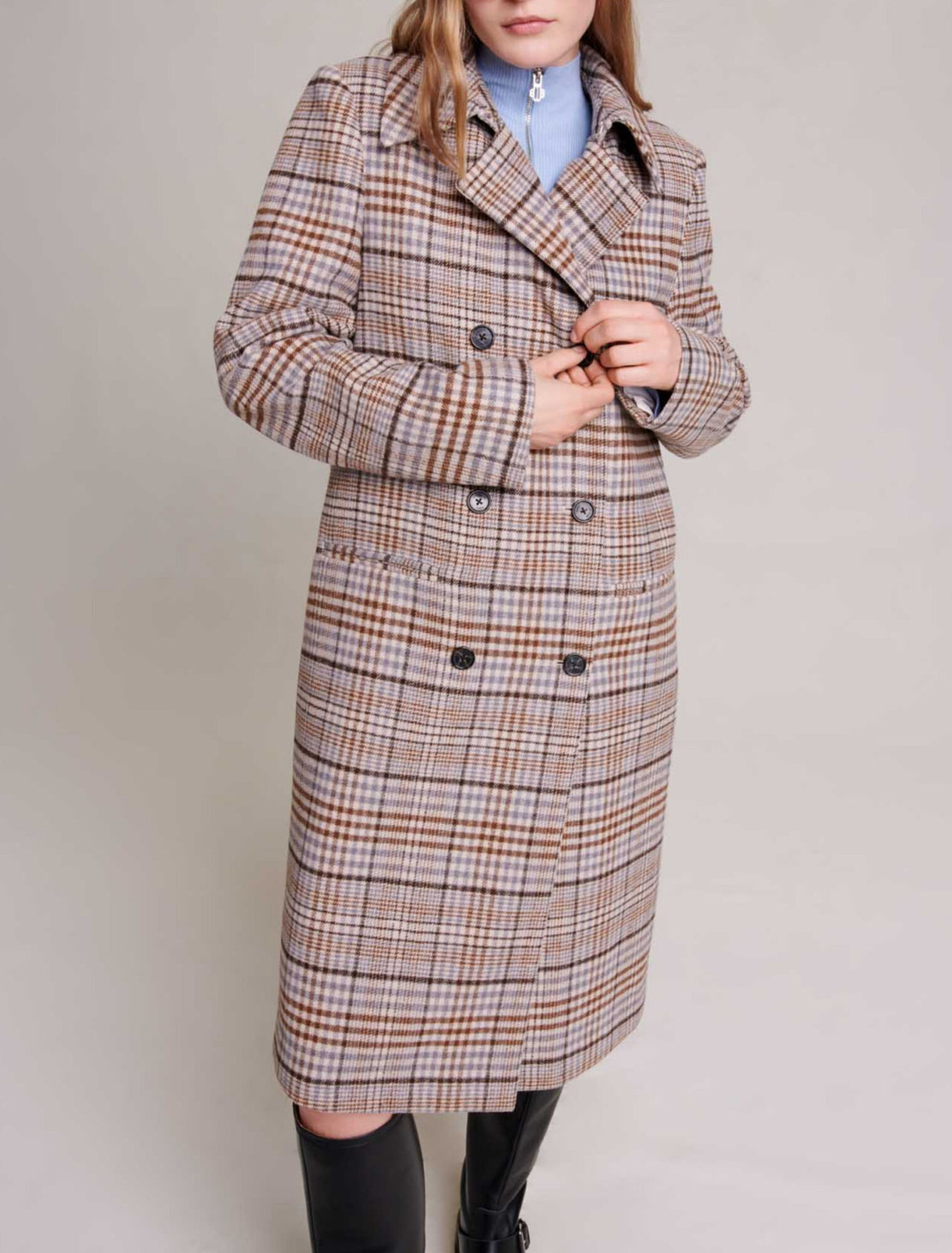 Cappotto lungo a scacchi