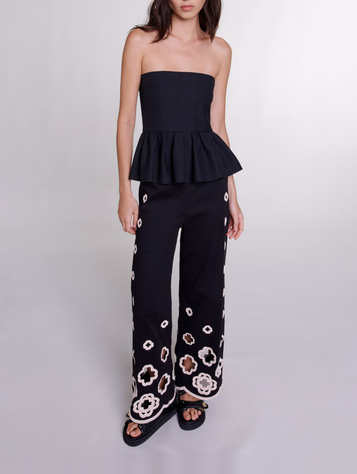 Pantaloni larghi in crochet