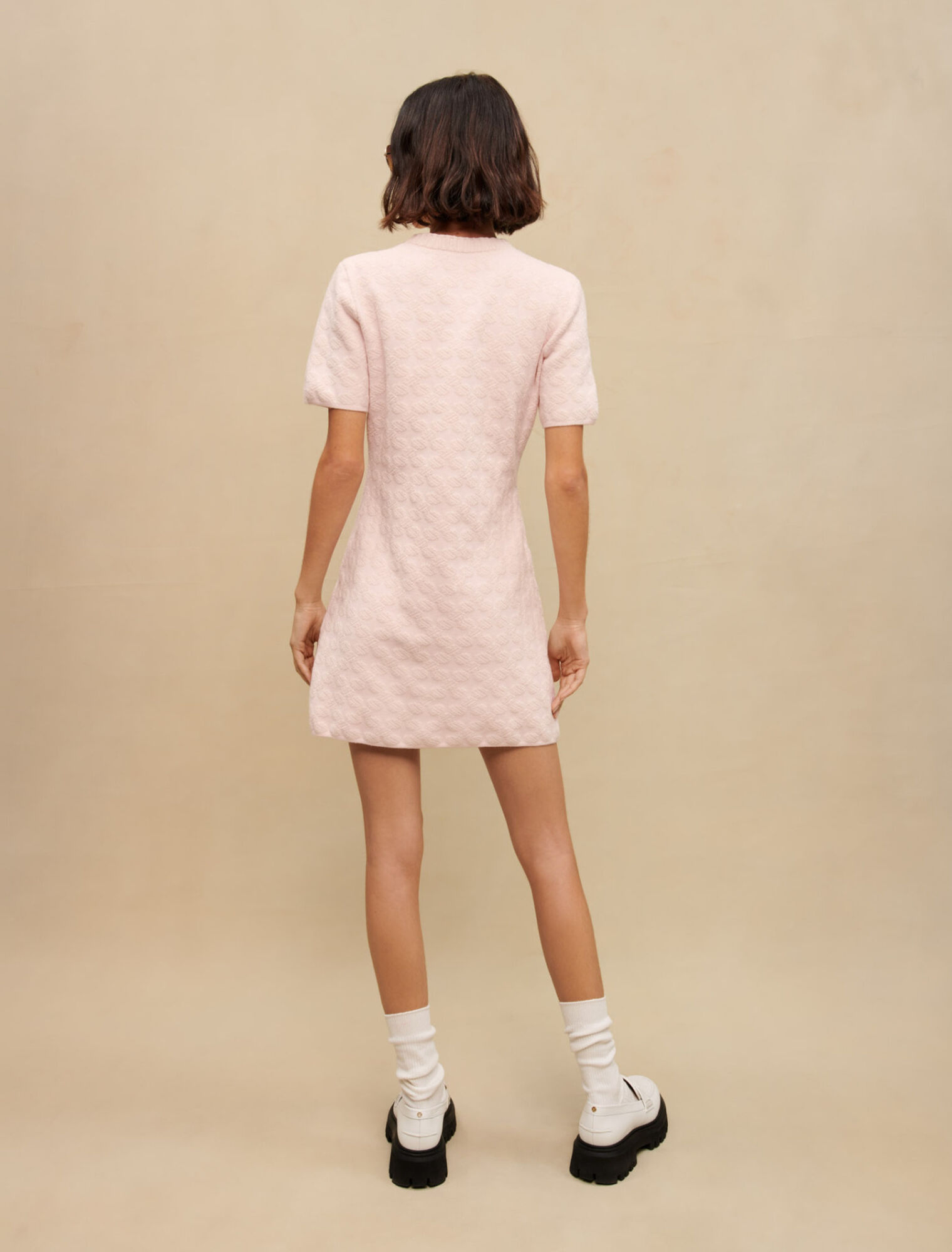 Abito in maglia testurizzata rosa