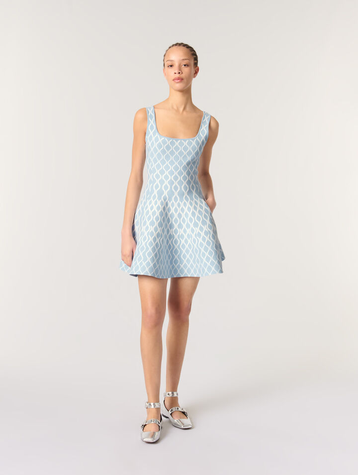 Abito corto in maglia jacquard