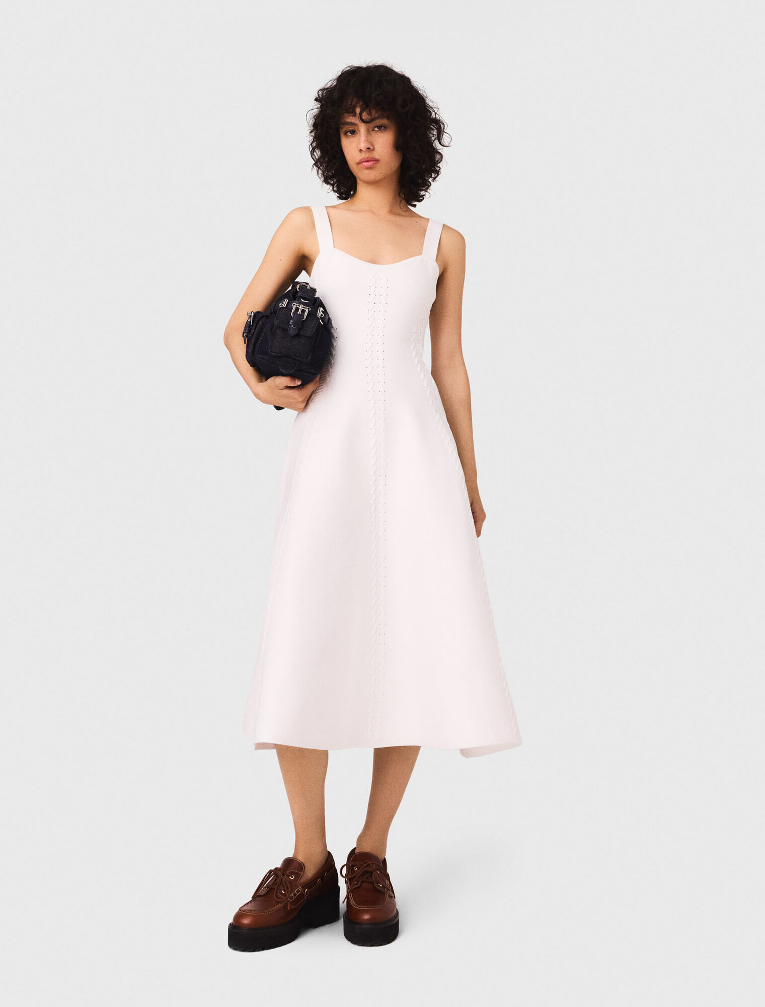Abito babydoll lungo in maglia