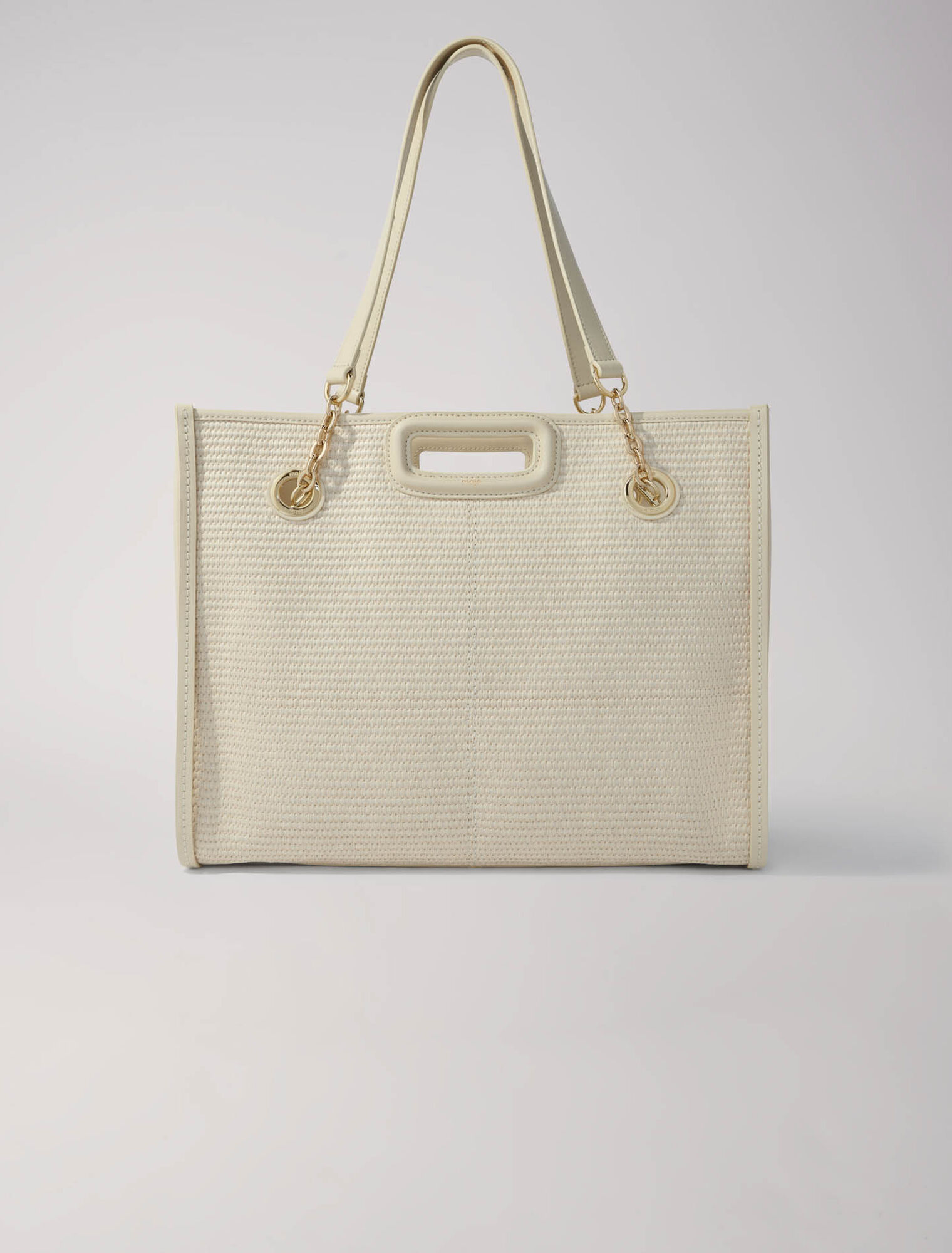 Tote bag in tessuto effetto rafia