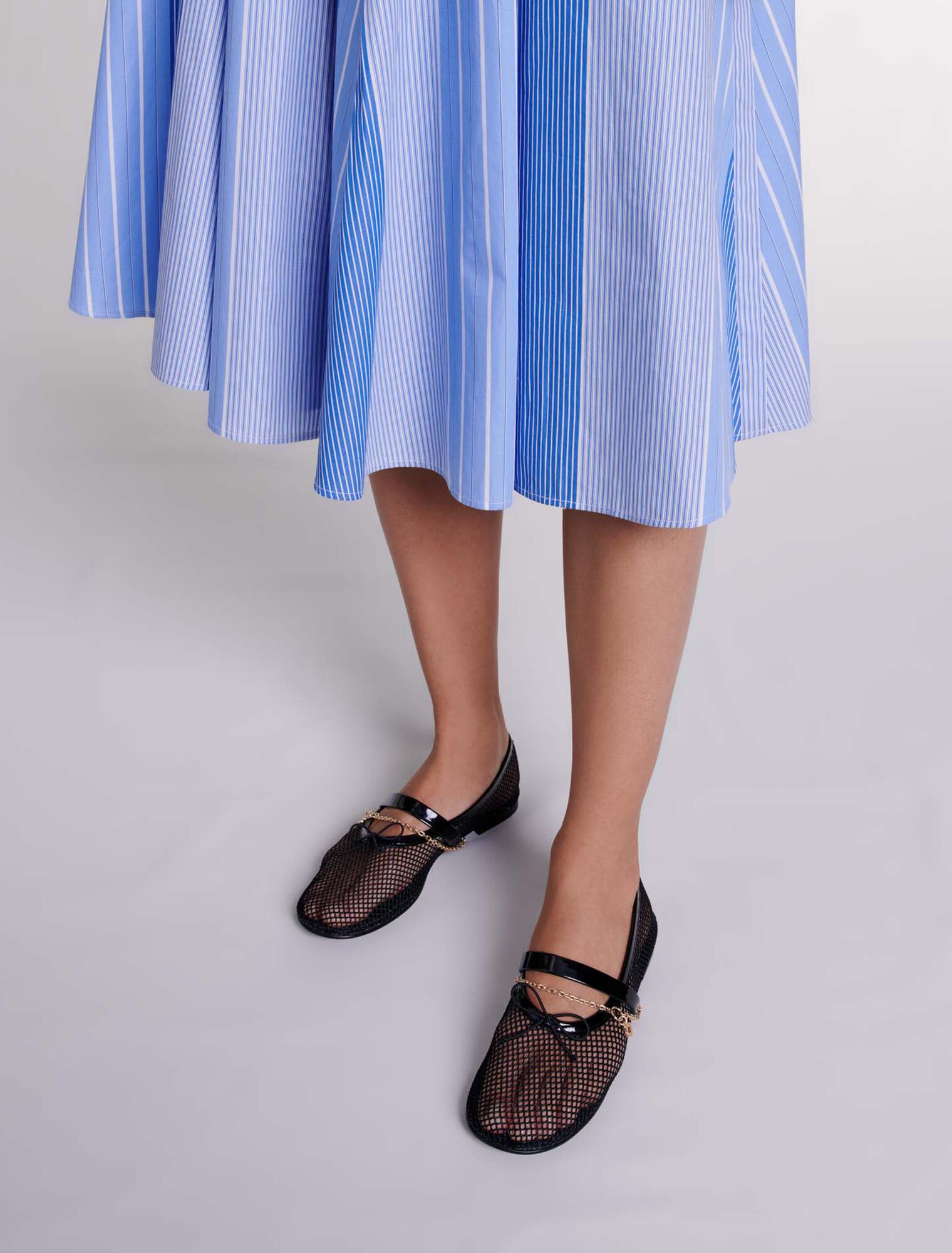 Ballerine in tessuto a rete