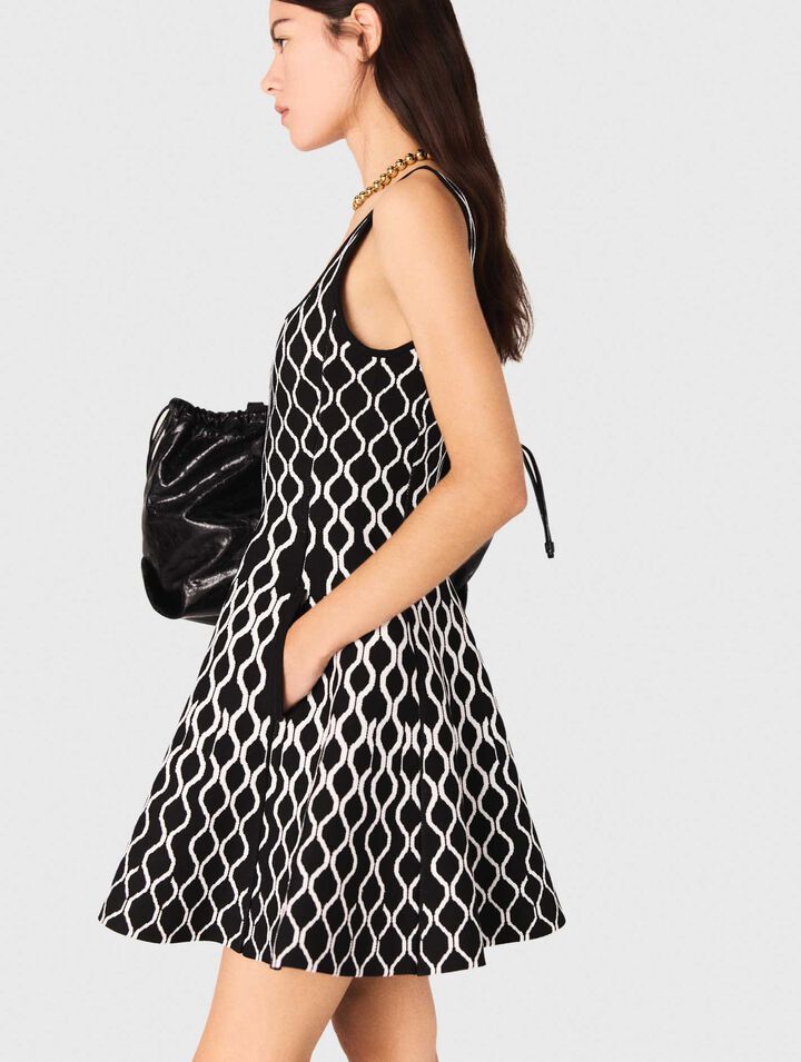 Abito corto in maglia jacquard