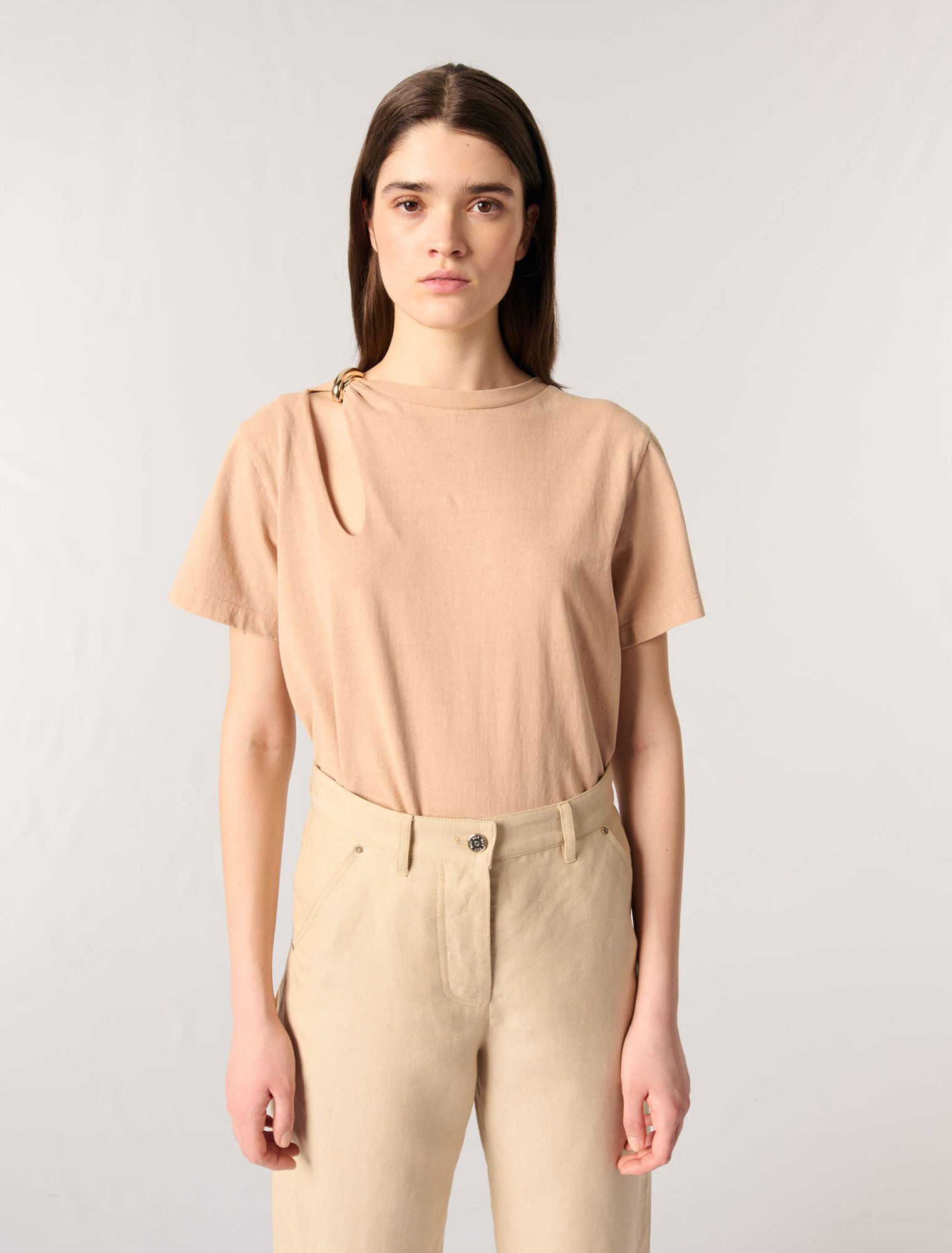 T-shirt con dettaglio bijou