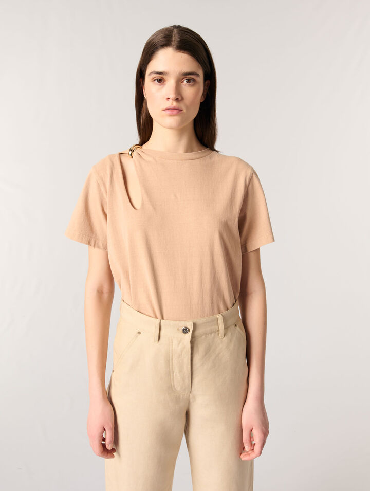 T-shirt con dettaglio bijou
