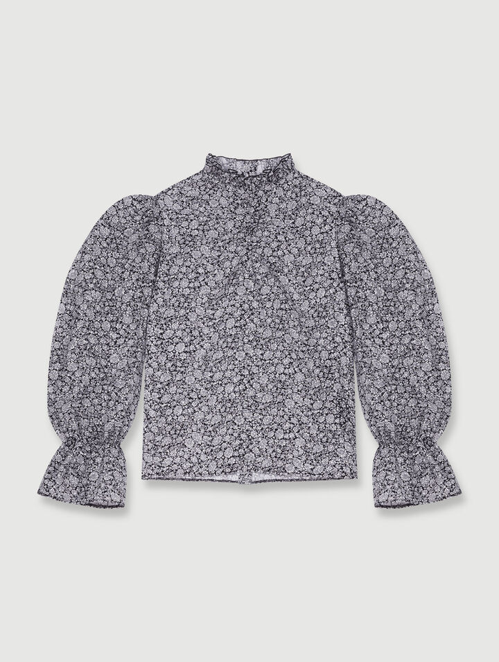 Blusa con stampa a fiori