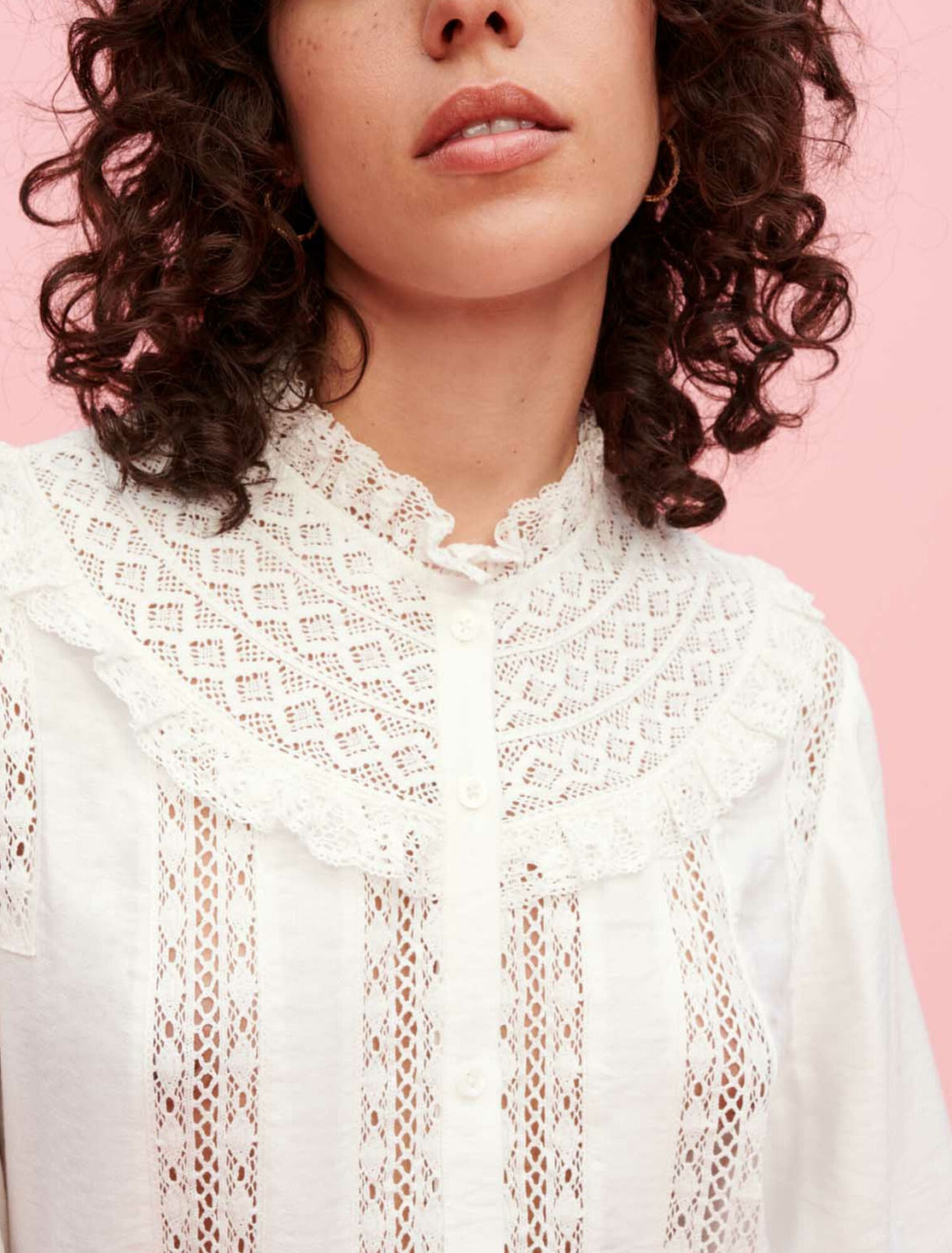 Camicia con ricami inglesi