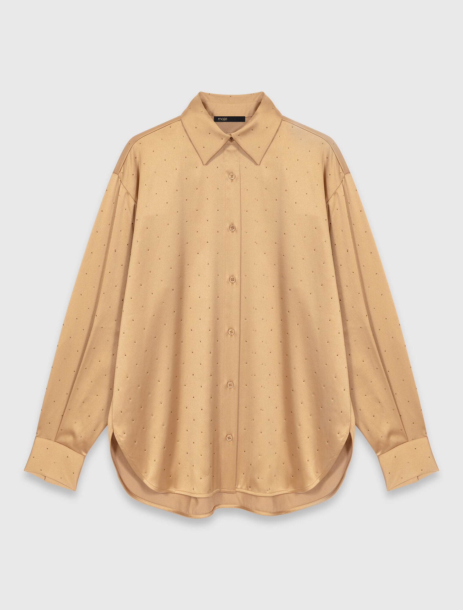 Camicia in raso con strass