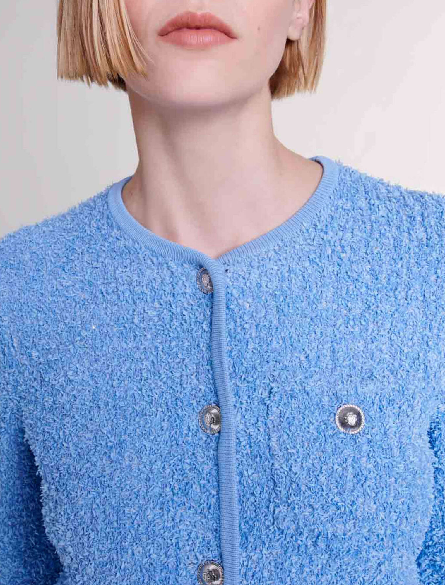 Cardigan in maglia con lustrini