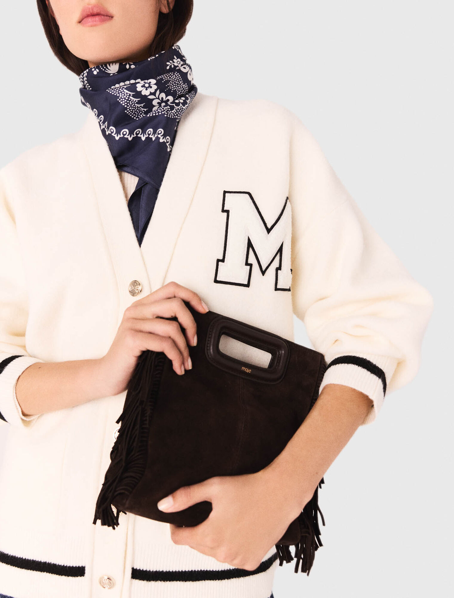 Cardigan lungo con ricamo