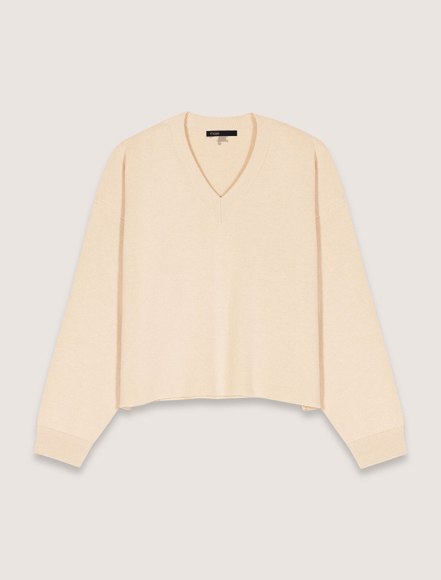 Maglione con scollo a V misto lana