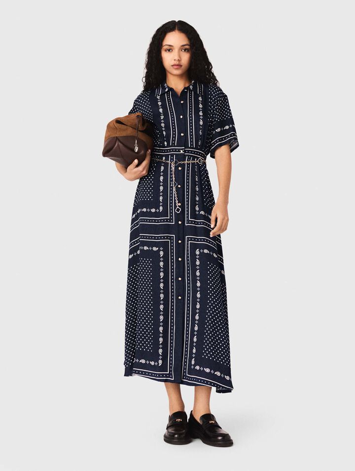 Abito lungo fluido con stampa