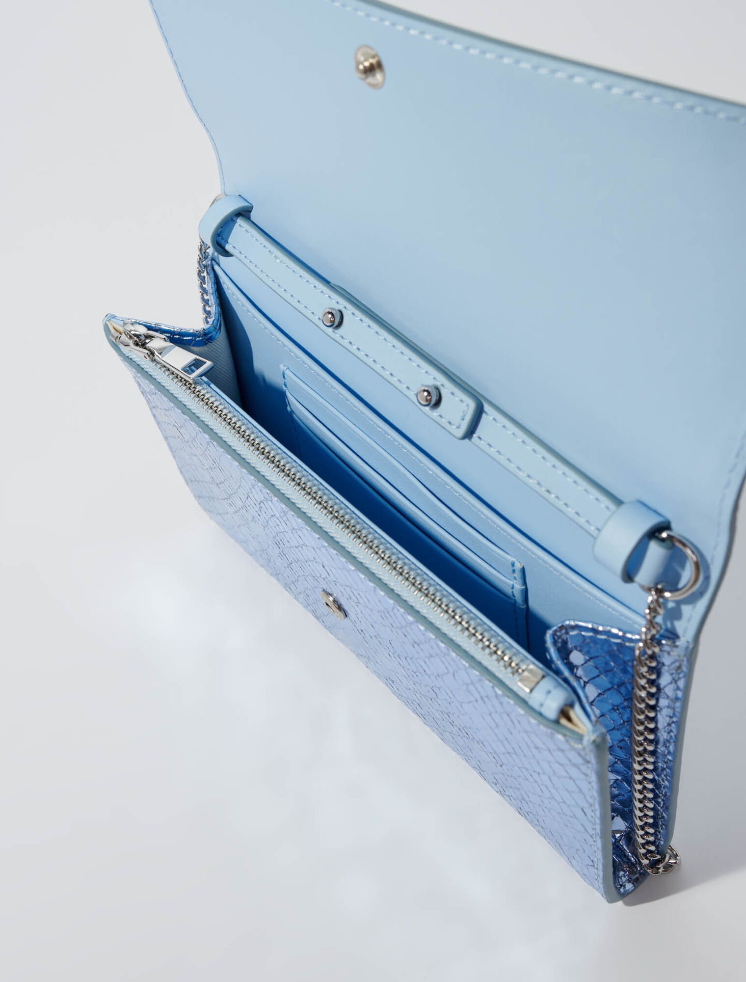 Pochette pelle pitonata in rilievo