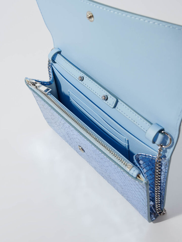 Pochette pelle pitonata in rilievo