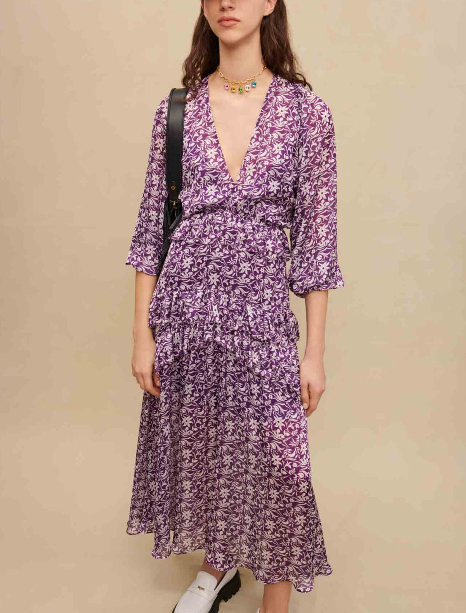 Maxi abito con stampa floreale